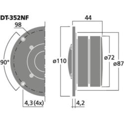 Monacor DT-352NF Kopułkowy głośnik wysokotonowy